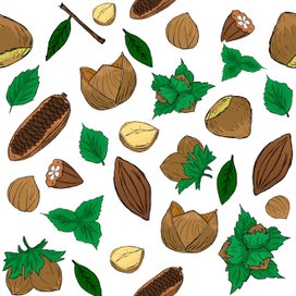 Фундук и какао бобы