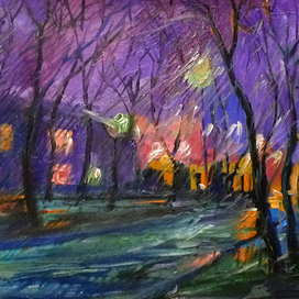 Вечерняя прогулка под декабрьским дождем. ЮГОК