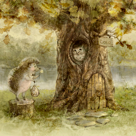 Дуб на берегу реки. Поздравление