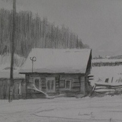 Зима в деревне 