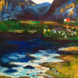 Копия с работы художника В.В. Кандинского "Кохель - Шледорф"