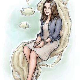 Портрет с рыбками