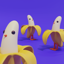 3D банано-гуси