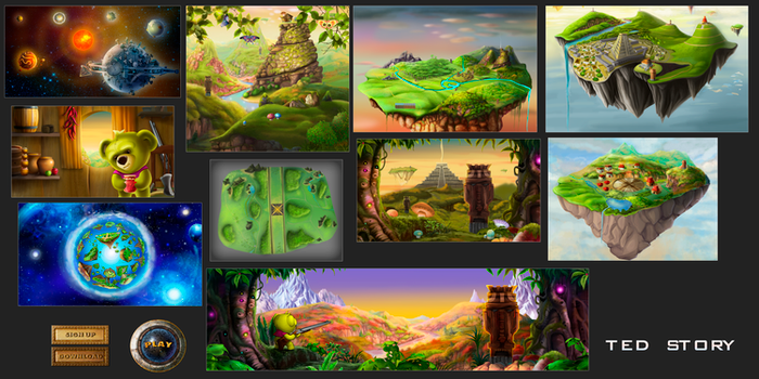 концепты окружения для игры Ted Story
