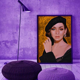 Цифровой женский портрет в интерьере