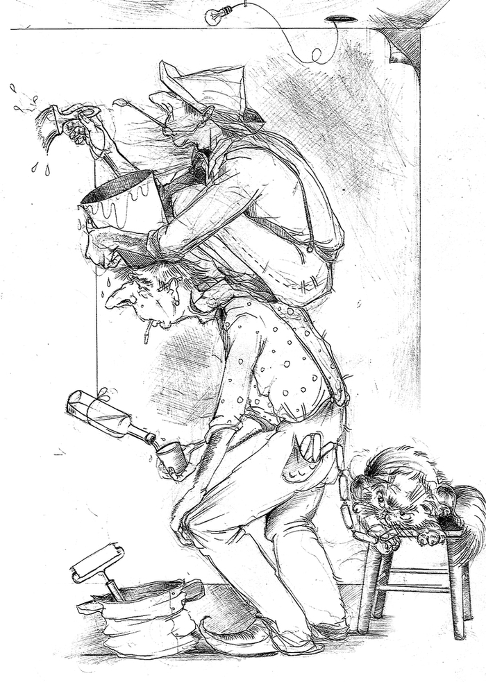 покраска потолка