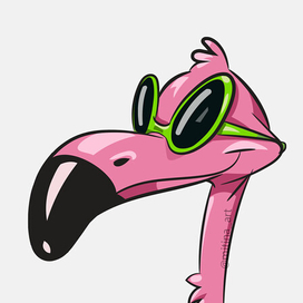 Фламинго в солнечных очках