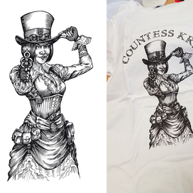 Рисунок для принта футболки. Графиня