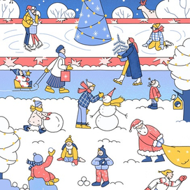 Новогодняя открытка виммельбух