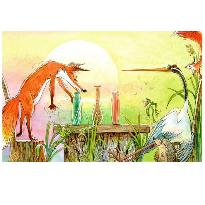 Лиса и журавль.