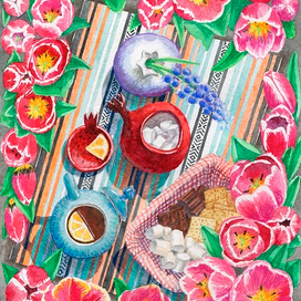 Пикник среди тюльпанов