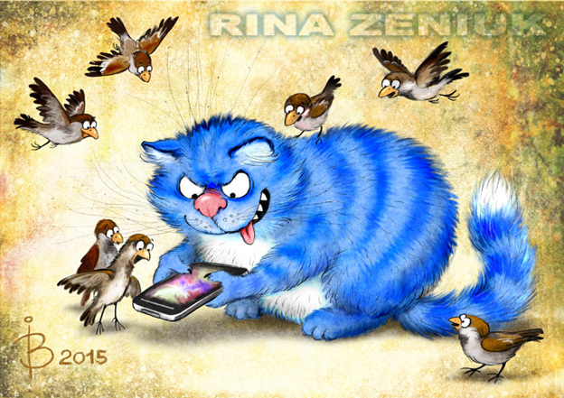 Маленький котик нашёл телефон...