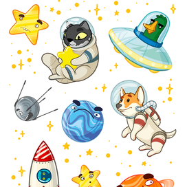 Космический стикерпак