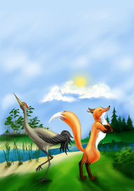 лиса и журавль