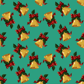 Новогодний паттерн с колокольчиком