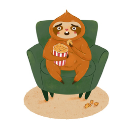 Ленивец на кресле. Детский персонаж