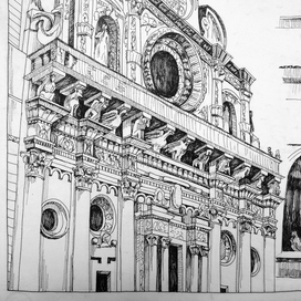 Главный фасад церкви Санта Кроче в Лечче