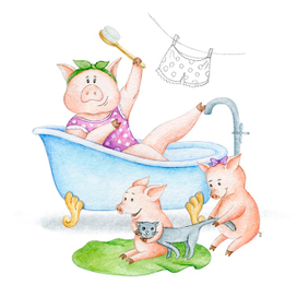 Мама в ванне