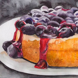 Бисквит с черникой и джэмом