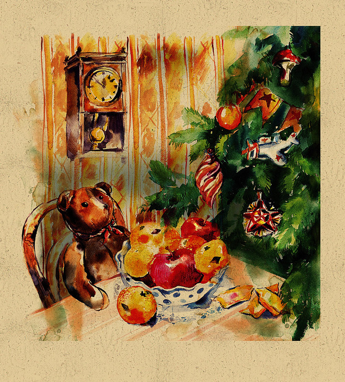 Новогоднее ретро-приглашение