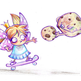 Маленький скейтер и печенье