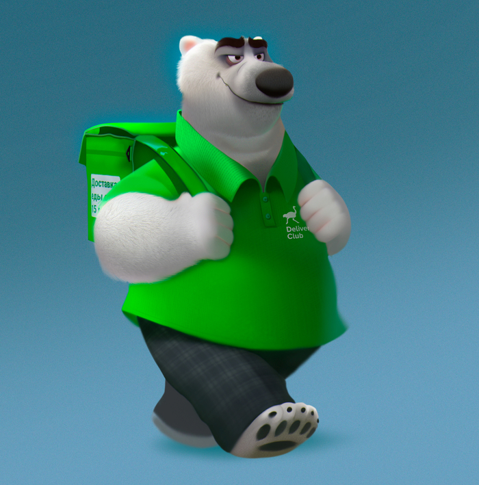 Белый мишка курьер delivery club