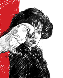 зарисовка с попугаем