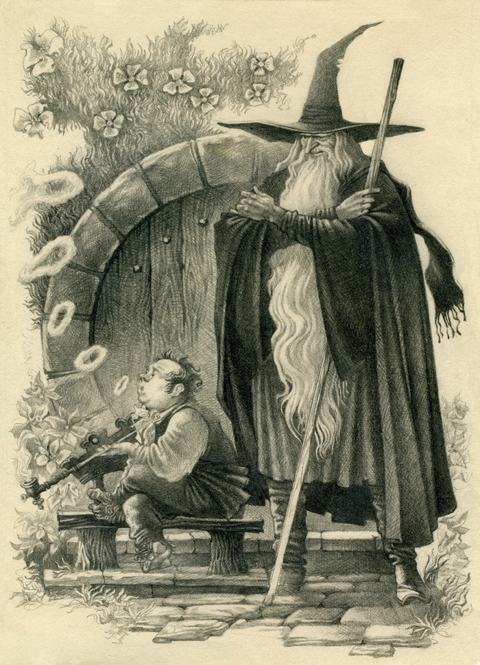 ДЖОН РОНАЛЬД РУЭЛ ТОЛКИН "ХОББИТ" ИЛЛЮСТРАЦИЯ.