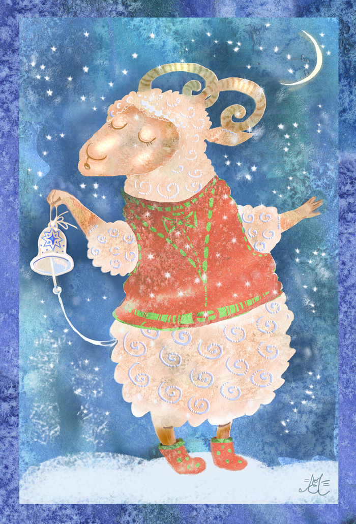 Барашек, поющий колядки на Рождество