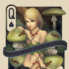 Карты игральные " Грибы" - пики