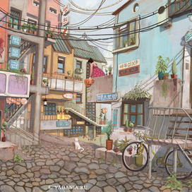 Корейский квартал в большом городе