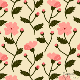 Ретро розовые цветы