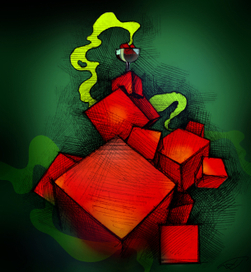 коктель "красный куб"