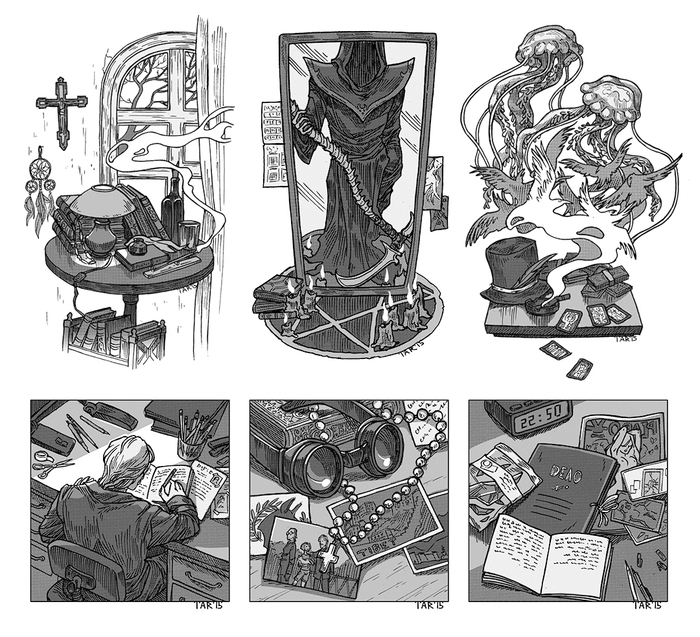 Иллюстрации для графического романа "Серафим"