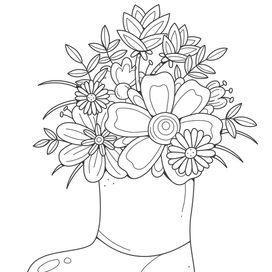 Сапог с цветами раскраска