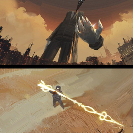 Колдун несет богатыря