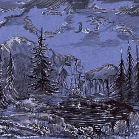 Черное озеро у горы Лаффайет