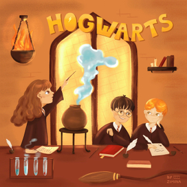 Иллюстрация для челленджа по «Гарри Поттеру»