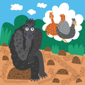 Горилла думает что эти курицы очень глупые