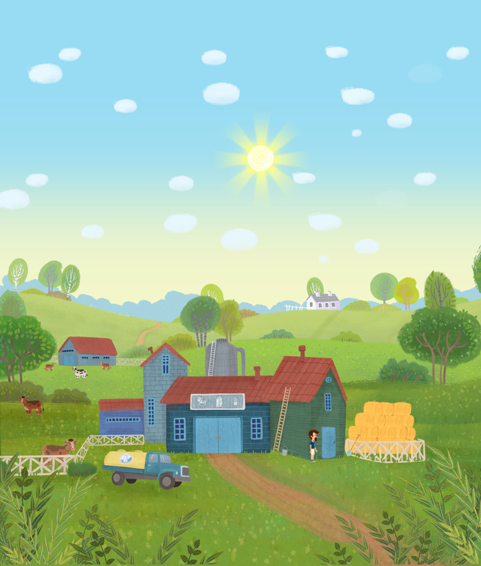 Фоновые иллюстрации для мульсериала "Ася и Вася" Riki Group