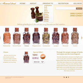 Макет страницы для сайта доставки натуральных продуктов