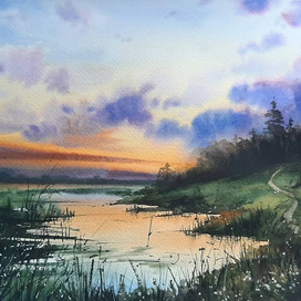 Пруд на лугу