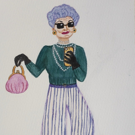 Моя бабушка пилит селфи 