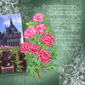 Розы и замок.