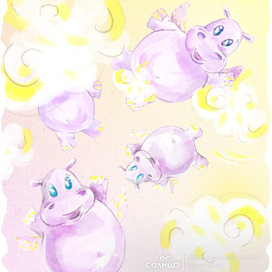 Cказка для малыша на ночь | Лес Солнца | Lessolnca.ru | Бегемотики | Акварель 