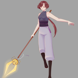 Девушка с посохом