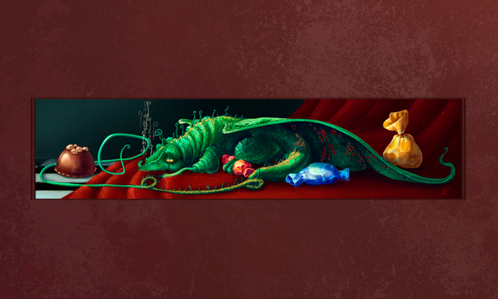 дракончик с конфетами