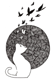 Котейка с мотыльками