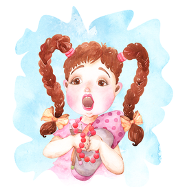 Акварельная иллюстрация к стихотворению А.Барто "Грузовик"