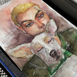 портрет с собакой